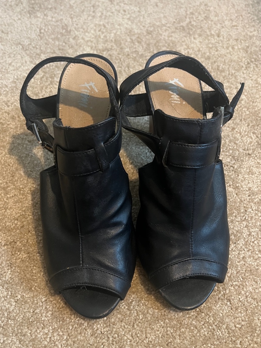 Black Women's Open-Toe Slingback Heels